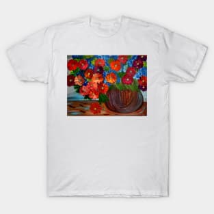 Red abstract flowers T-Shirt